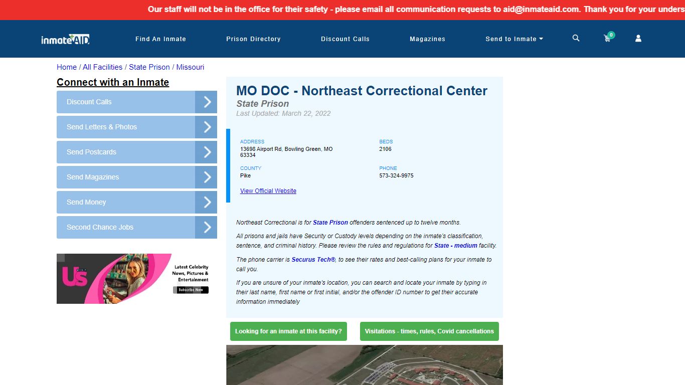 MO DOC - Northeast Correctional Center & Inmate Search ...