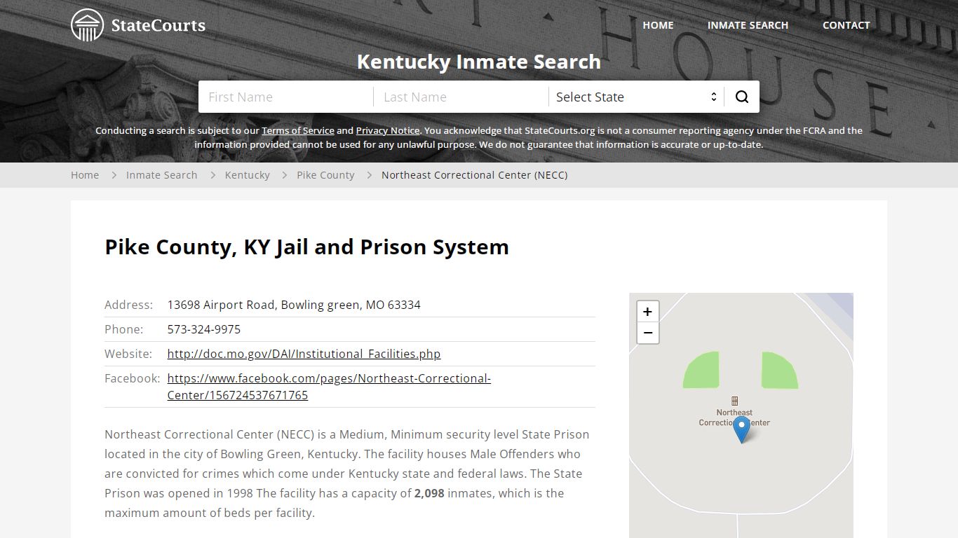Northeast Correctional Center (NECC) Inmate Records Search ...
