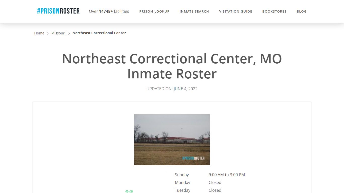 Northeast Correctional Center, MO Inmate Roster